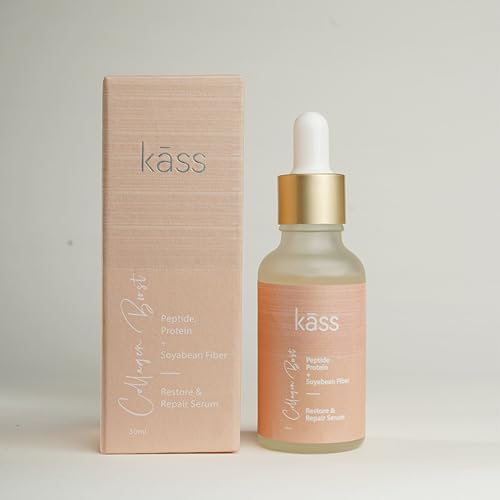 Kass Collagen Boost Repair Face Serum 30ml With Peptide, Wheat Protein & Soy Fiber For Fine Lines, Anti- Aging, Uneven Skin Tone, Wrinkles, Improves Skin Texture For All Skin Types Men & Women