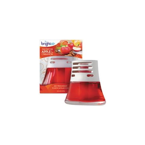 BRIGHT Air® Scented Oil Air Freshener, Macintosh Apple and Cinnamon, Red, 2. 5oz, 6/Carton Cover