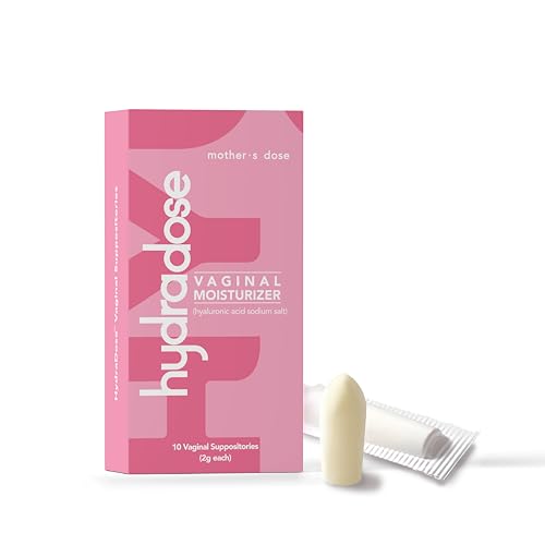 Mother's Dose Hyaluronic Acid 5mg Suppository HydraDose- Hormone Free Moisturizer for Vaginal Dryness-USA Made in an FDA Registered Facility, 1 Month Supply- 10 Inserts