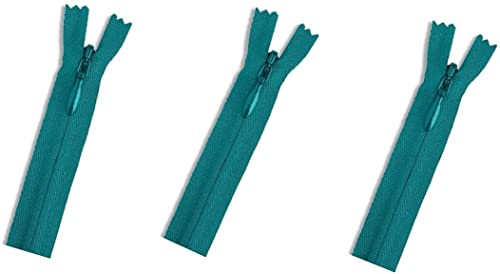 Fermeture éclair YKK invisible vert paon #877 mercerie couture travaux manuels