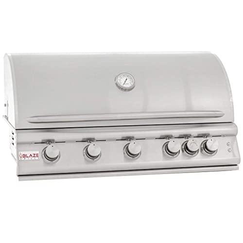Blaze Premium LTE Built-in Propane Gas Grill | 40-Inch 5-Burner BBQ with Rear Infrared Burner & Grill Lights | 304 Stainless Steel Construction BLZ-5LTE2-LP