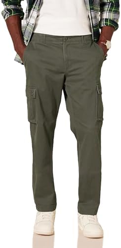Amazon Essentials Men's Straight Fit Stretch Cargo Work Trousers (Available in Big and Tall)