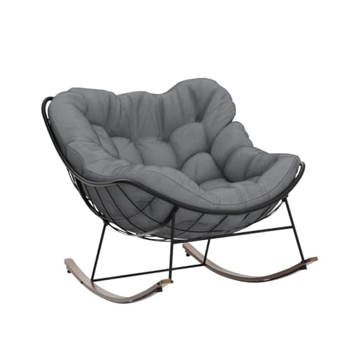 Grand Patio Rocking Chair Outdoor, E-Coated Papasan Rocking Chair With Cushion, Outdoor Rocker Recliner Chair For Patio Porch Garden Backyard thumb #4