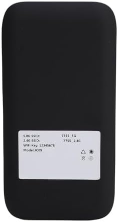 Back of Jectse 5G Portable Wi-Fi Hotspot showing default SSID and Wi-Fi Key