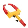 XJYMCOM Heavy Duty Wheel Clamp Car Security Anti-Theft Locking Device for Caravan Car Van Trailer – Quick Locking Sturdy Material Optimum Visibility Highly Secure – Yellow and Red