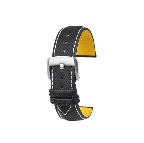 Bracelet de montre cuir jaune 22mm pour remplacer le bracelet usé de votre Omega ou Breitling