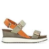 XTI - Sandalia Mujer Kaki - Calzado Cómodo y Versátil - Moda casual - Modelo 14282212 (Talla 36)