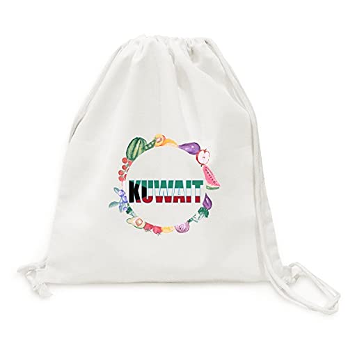 Sac en tissu pliable le koweït pavillon pour fruits et légumes à sangle