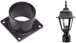 Design House 80" Black Outdoor Lamp Post With Cross Arm - Driveway & Porch Light Pole, 3" Diameter Steel