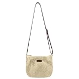 Youjaree Straw Crossbody Bag for Women Handmade Woven Beach Bag Vacation Shoulder Handbag Purse for Summer (Beige)