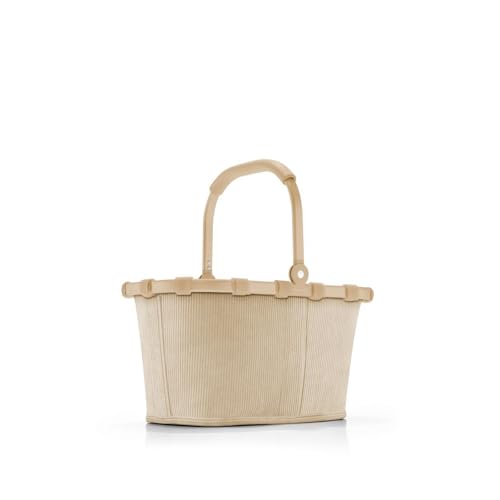 reisenthel carrybag XS frame cord sand – Stabiler Einkaufskorb mit praktischer Innentasche – Elegantes und wasserabweisendes Design