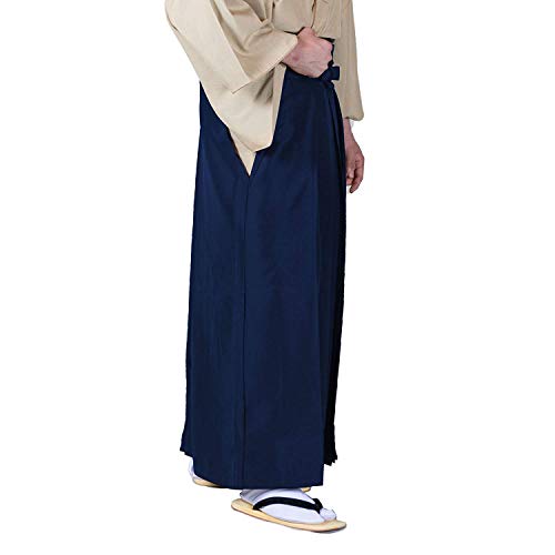 KYOETSU Men\'s Japanese Hakama Pants Type (X-Small, Navy)