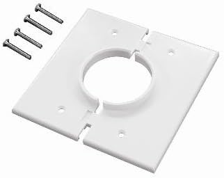 Double Gang Splitport Cable Pass Through Wall Plate - White With Headphones