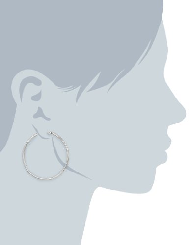 Image of Amazon Essentials Stainless Steel Rounded Tube Hoop Earrings (50mm), (previously Amazon Collection)
