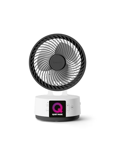 MeacoFan Sefte 6 Tischventilator 21 cm austauschbarer Akku bis zu 26 Std. Laufzeit leise ab 22 dB energieeffizient 118 W Nachtmodus Eco-Modus Tragegriff Fernbedienung 3 Jahre Garantie