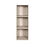 HOME DECO FACTORY   HD7742   Modulares 3 Würfel Regalsystem   Ästhetisches und Funktionales Design   Ideal für Bücher und Dekorationsartikel   Maße 34 x 97,8 x 31,8 cm   Weiß Beige