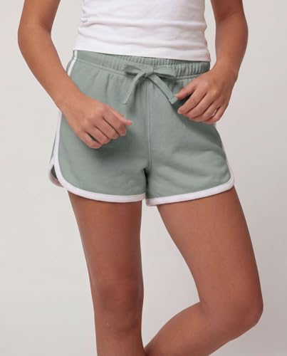 Image of Real Essentials 3 Pack: Girls Fleece Dolphin Shorts Athletic Running Soccer Basketball Sleep Lounge Casual Cozy