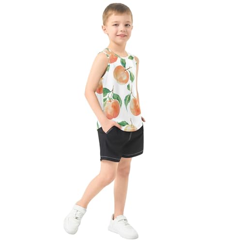susiyo Peach Watercolor Pattern Boys Sleeveless Tank Top Girls Athletic T Shirt4