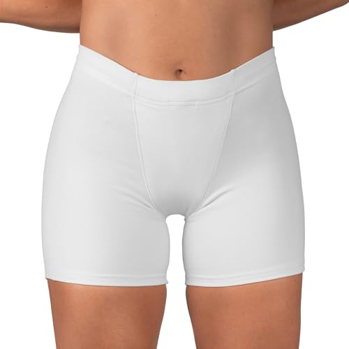 Underworks Vulvar Varicosity and Prolapse Support Boy-Leg Brief with Groin Compression Bands - White - Small