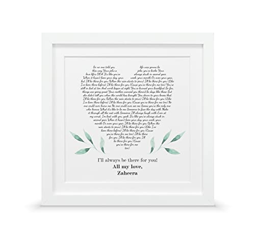 Personalised Song Lyrics Gift – Custom Anniversary or Wedding Gift – First Dance or Memorial Wall Art – ANY SONG