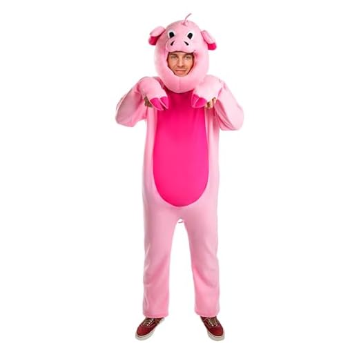 Funidelia Disfraz de cerdo para adultos, Incluye mono completo y cabeza, Animales - Traje para adultos para fiestas, Carnaval y Halloween - Talla L