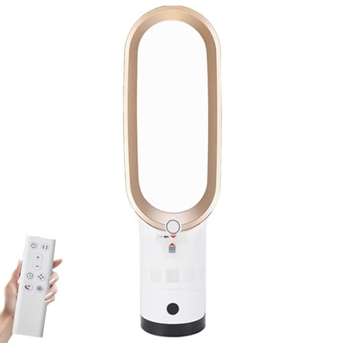 Ventilador sin aspas Calefactor Torre aspas 27" Control Remoto 8 velocidades Temporizador 9 Horas oscilación 90°inclinación 20°refrigeración portátil el hogar o la Oficina Pantalla