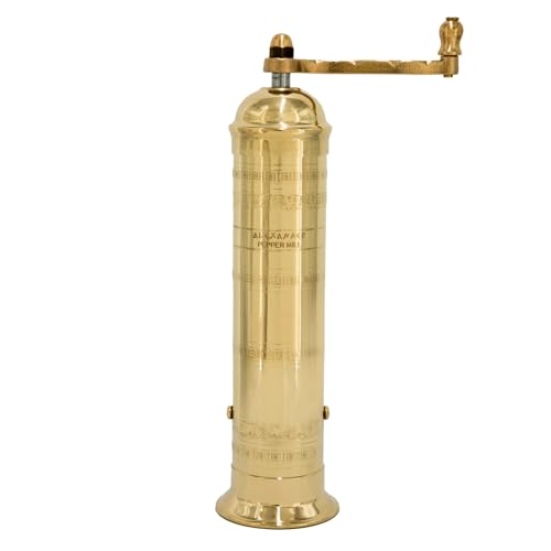 Alexander Home Original Greek Pepper Mill, 10-Inch Brass – European Manual Pepper Grinder Refillable by Alexander Home - Used condition - US$80.75