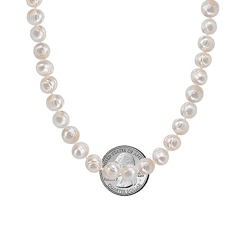 Savlano 7-8MM Cultured Freshwater Baroque Natural Pearl Bead Necklace- 36”-inch Long Single Strand Pearl Necklace, For Women Comes with Gift Box2