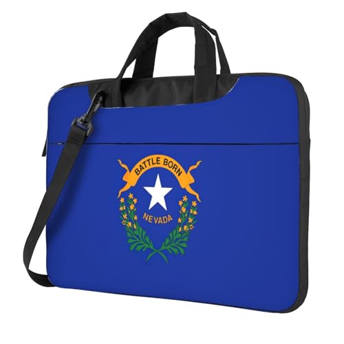Maletín delgado para laptop de 13 a 15.6 pulgadas con diseño de la bandera de Nevada