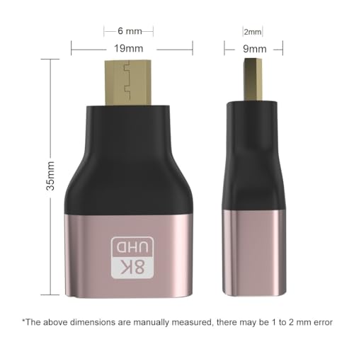 Dhttechky DHT-HDMI-001 Micro Hdmi Adapter 2Pcs,8K Hdmi Male To Hdmi Female Adapter,48Gbps Hdmi To Micro Hdmi Adapter,Standard Micro Hdmi 2.1 Version Extension Adapter Conversion For Laptop,Camera,Projector,Hdtv thumb #1