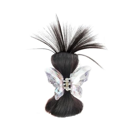 Pelo sintético sintético para mujer con pinza de garra, pinza de pelo de mariposa, moño de pelo, peluca de cabeza femenina para bola Gi