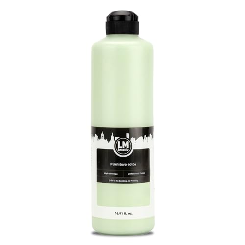 LM-Kreativ Colore per Mobili 500 ml, Verde Salvia - Vernice ad Alta Copertura per Interni ed Esterni, per Cucina/Fronte Cucina, Inodore e Rispettoso
