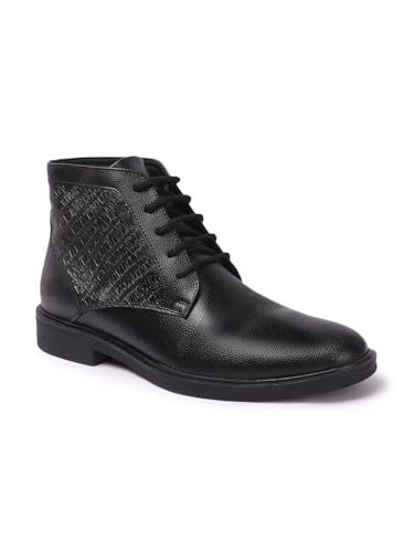 Image of Carlton London Men's Ankle Height Comfortable Lace-Up Round Boot