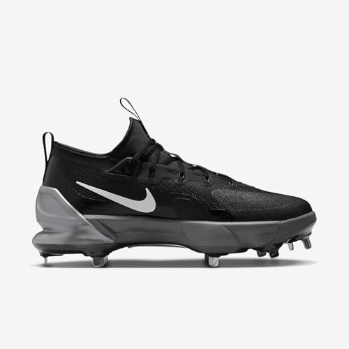 Nike Force Zoom Trout 9 Elite Baseball Cleats (FB2906-003, Black/Anthracite/White/Metallic Silver) Size 11.53