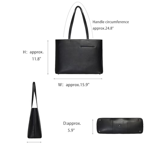 Raymaple Men's Top Grain Leather Tote