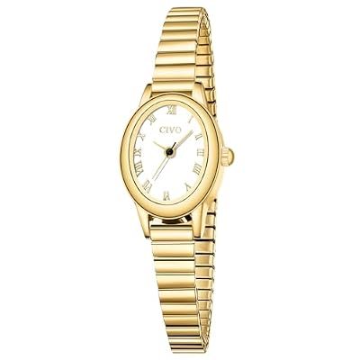 CIVO Small Gold Watches for Women: Vintage Roman Dial Analog Watch with Expansion Band - Dainty Ladies Watch with Small Wrists - Gifts for Mom Wife Anniversary Birthday