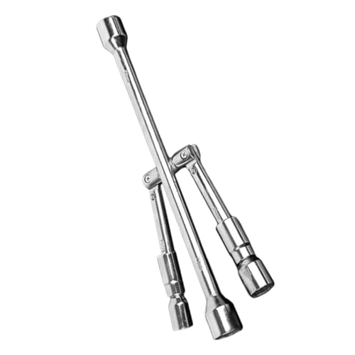 SOESFOUFU Steel Tire Wrench Lug Nut Socket 4-Way Lug Wrench Compact Car Spanner for Cars Suvs