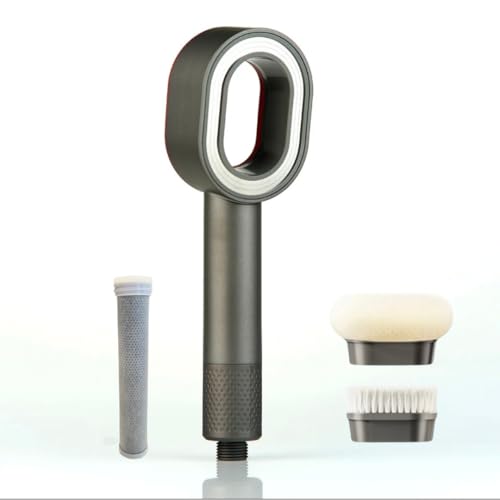 OhCleany Duschkopf Set mit 2 Reinigungsbürsten und Carbon-Aktivekohlefilter Hochdruck Handbrause mit Filter entfernt Chlor Kalk und Bakterien - Wassersparend