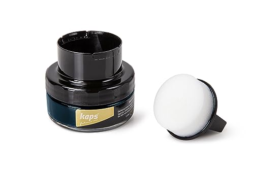 Kaps Crema para Zapatos con Aplicador de Esponja, Cuidado Intensivo y Nutritivo del Cuero, Delicate, 70 Colores (116 - azul noche)