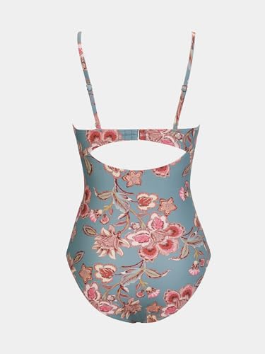 Image of CUPSHE One Piece Swimsuit for Women Bathing Suits Twist Front Cutout Adjustable Straps Ruched Swimwear