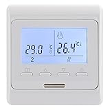 Wengart® Raumthermostat Thermostat programmierbar WG806,Unterputz für Wassererwärmung Fußbodenheizung,AC230V 3A Wochenprogramm weiße Hintergrundbeleuchtung