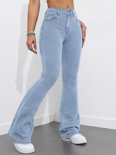 Image of KOTTY Women's Flared Jeans|High Waist Bootcut|Wide Leg|Bell Bottom Denim for Trendy & Comfortable Fit