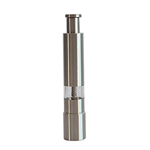 KAEHA SUN-025-10 Amoladora de Botones de Acero Inoxidable fácil de operar empujándola con el Pulgar, para Especias, Pimienta Negra, Sal Marina del Himalaya, Plata Cover