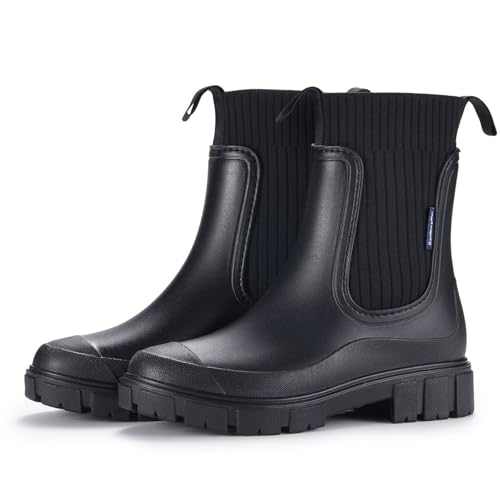 Bottes en caoutchouc Chelsea femme imperméables pour ne plus glisser au jardin