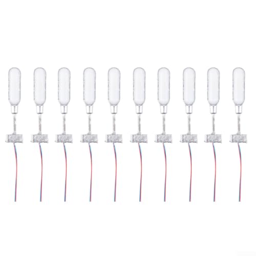 10pcs Model Railway Led Lamppost Lamps, Street Lgihts N Scale, Model Railway Lights, LED Lattice Mast Light For Track N Platform Light Kit, 28mm, Miniatures Sand Table Accessories (Silvery)