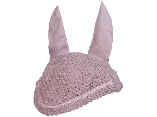 Bonnet anti mouches HKM Daphne mauve protection cheval oreille