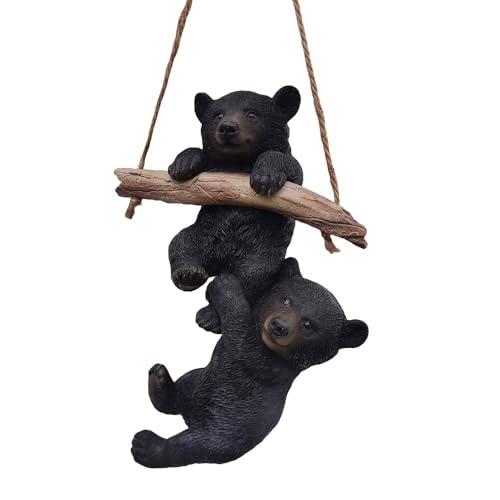 Figurines de Osos Colgantes en Poliresina Negro Set miniatura 1