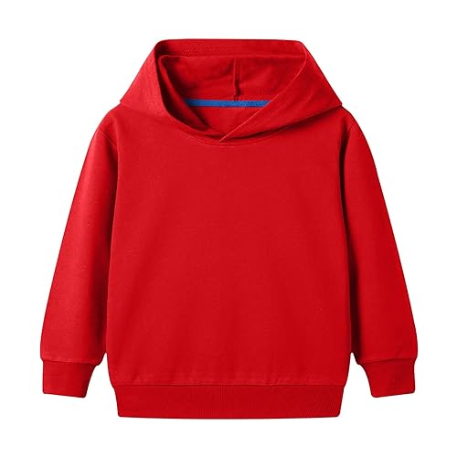 Kids Boys Girls Hoodie Oversized Hooded Sweatshirt Plain Pullover Relaxed Fit Sweatshirt Tween Lightweight Cotton Hoodie