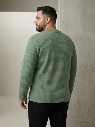 Image of UNSTD Men Plus Size Full Sleeve T-Shirt | Cotton Knitted Round Neck Casual Wear for Men | Regular Fit Big & Tall T-Shirt