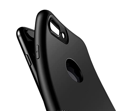 Image of Mobile Back Cover Case for iPhone 7 Plus (Silicone Case|CameraProtection|Black SC1510)